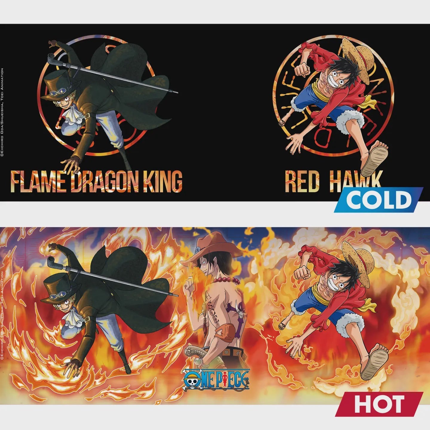 One Piece Heat Change Mug Luffy Sabo 16 Oz