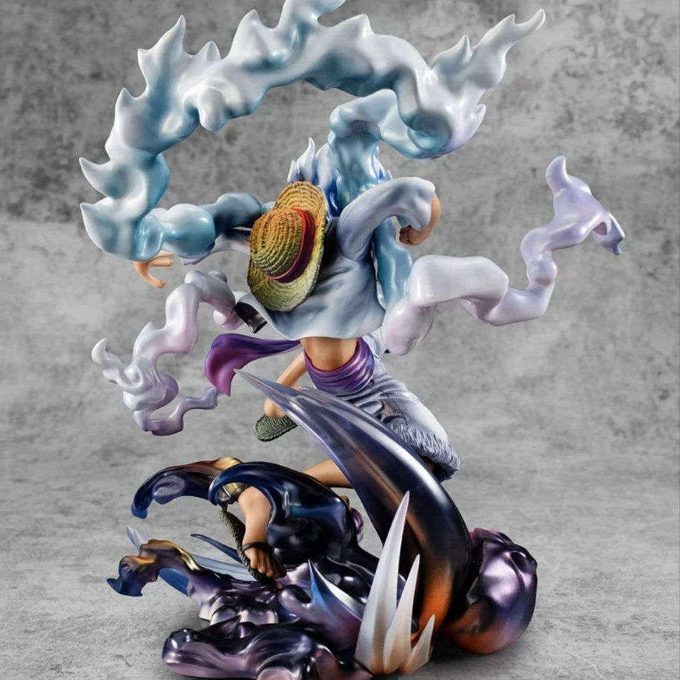 Anime One Piece Figure, Gear 5 Monkey D. Luffy Action Figurine, Sun God Nika Luffy Statue Toy Gifts 23 cm, 9 in