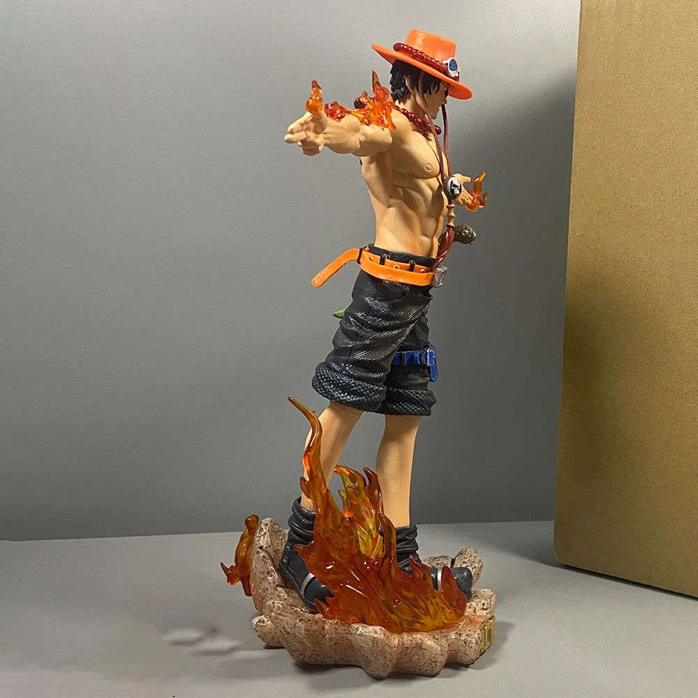 Portgas D. Ace Figure, Iconic Anime Cross Pose One Piece Action Figurines PVC Statues Collectible 28 cm