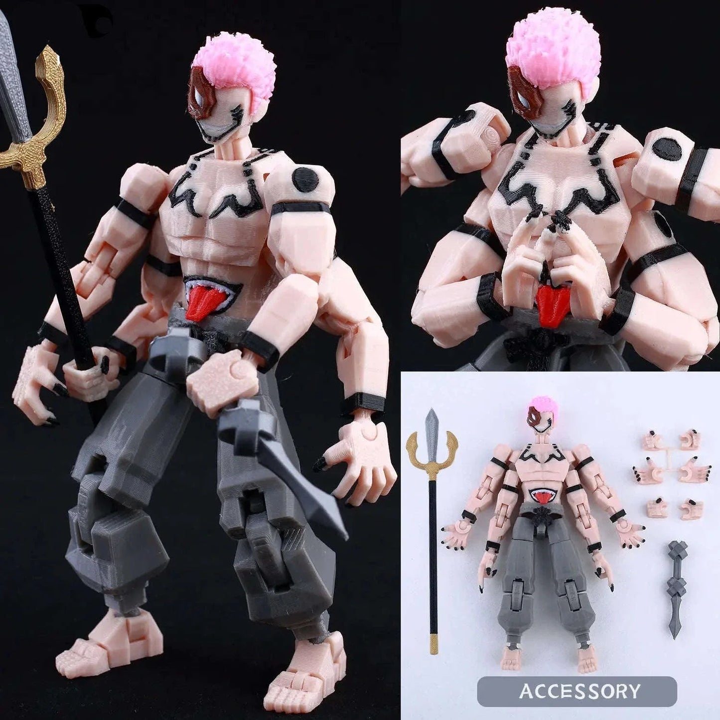 Jujutsu Kaisen 3D Printed Anime Figurine, Gojo Satoru Toji Yuji Sukuna Mahoraga Yuta