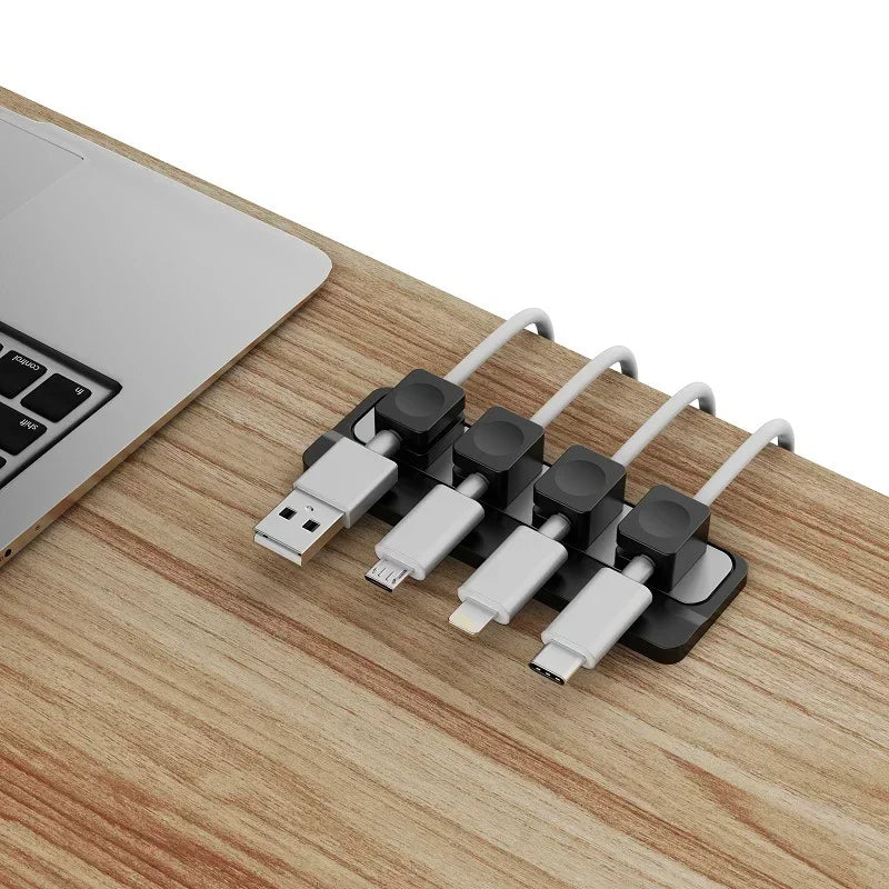 Cable Organizer Magnetic Cable Clips Cable Smooth Adjustable Cord Holder Under Desk Cable Management & Pad Wire Keeper Holder
