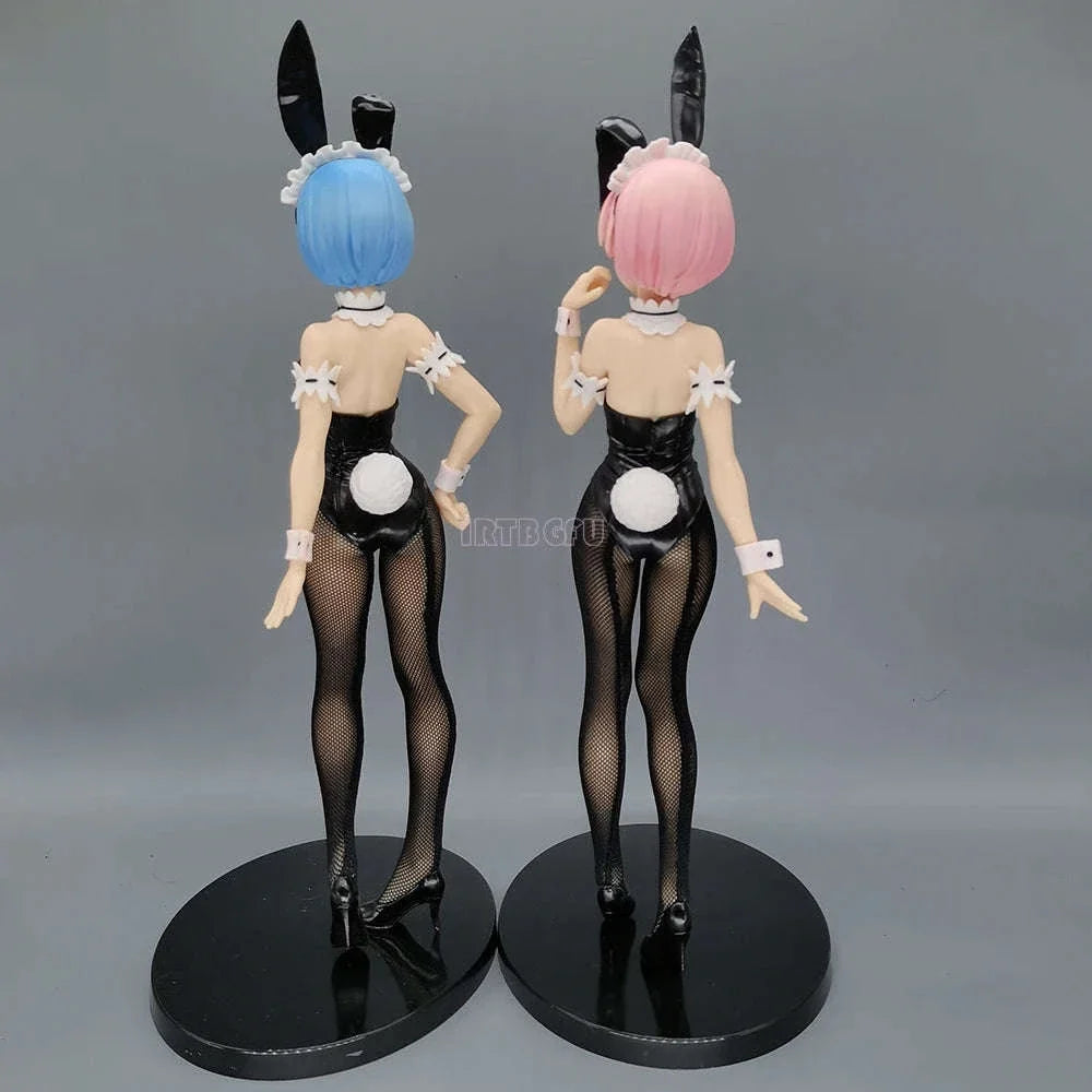 Rem and Ram Twins Bunny Outfit Anime Figurines, Re:ZERO Starting Life in Another World Action Figures