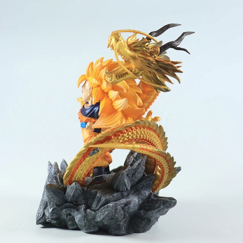 Super Saiyan 3 Goku Chibi Figure, SSJ3 Dragon Ball Z DBZ Figurine, Anime 6 in