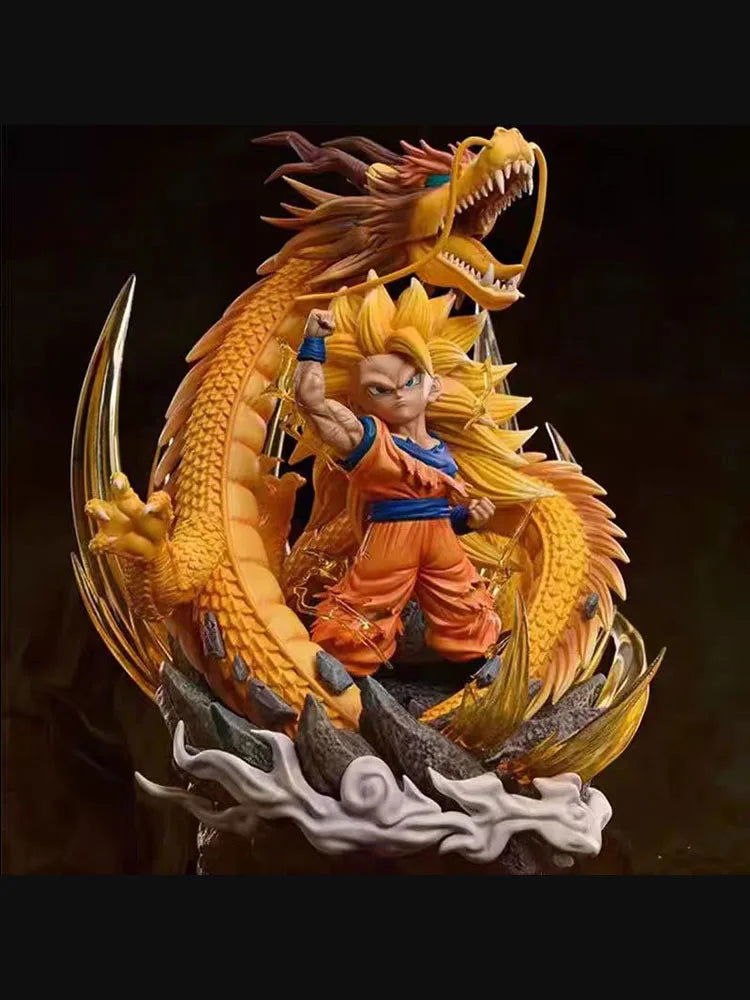 Super Saiyan 3 Goku Chibi Figure, SSJ3 Dragon Ball Z DBZ Figurine, Anime 6 in