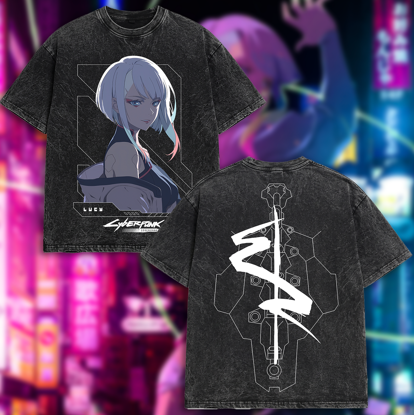 Lucyna Kushinada - Cyberpunk 2077 Acid Washed T-shirt