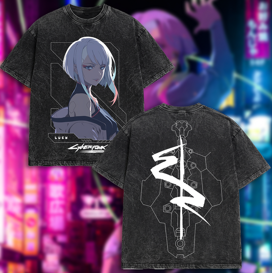 Lucyna Kushinada - Cyberpunk 2077 Acid Washed T-shirt