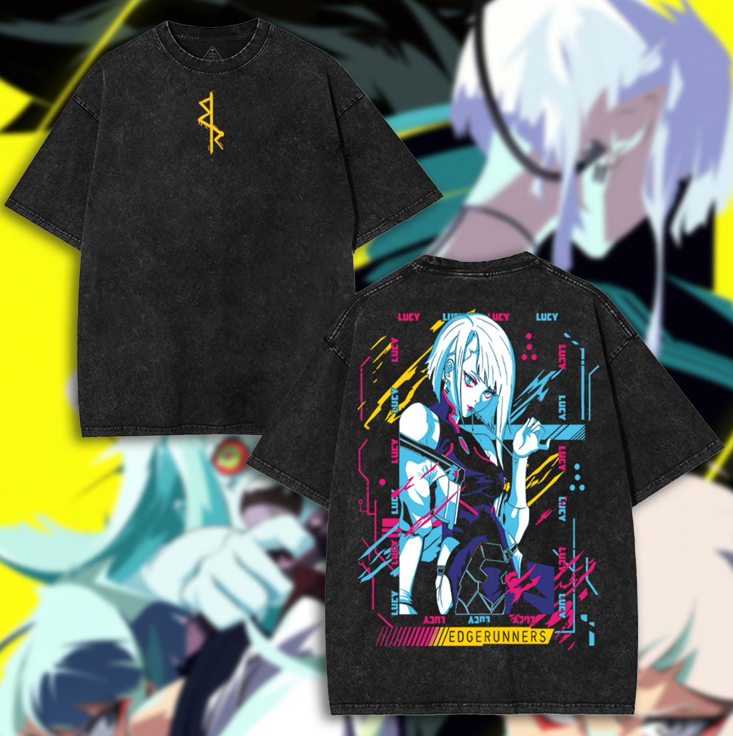 CyberPunk 2077 Edgerunner Acid Washed T-shirt