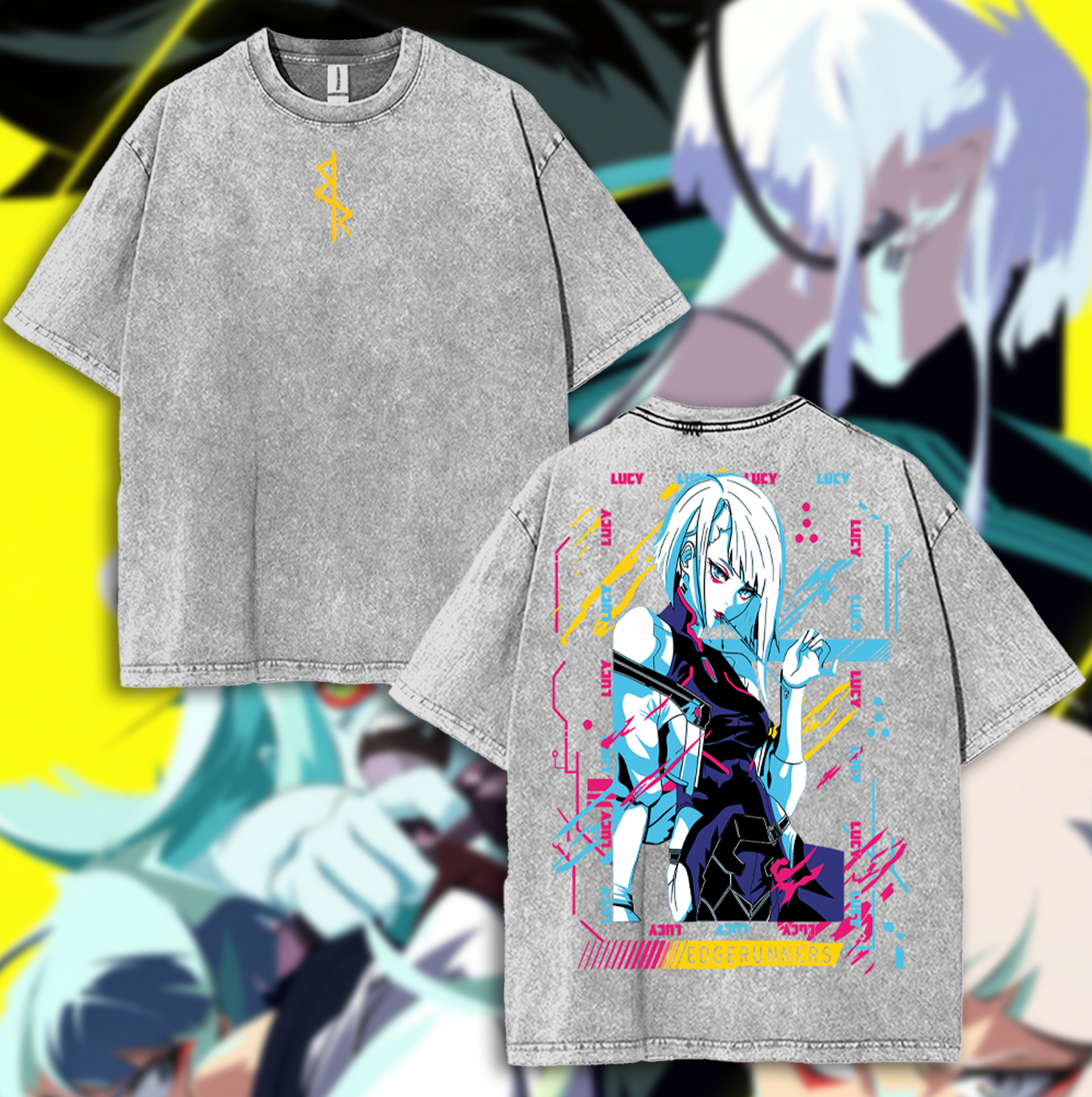 CyberPunk 2077 Edgerunner Acid Washed T-shirt