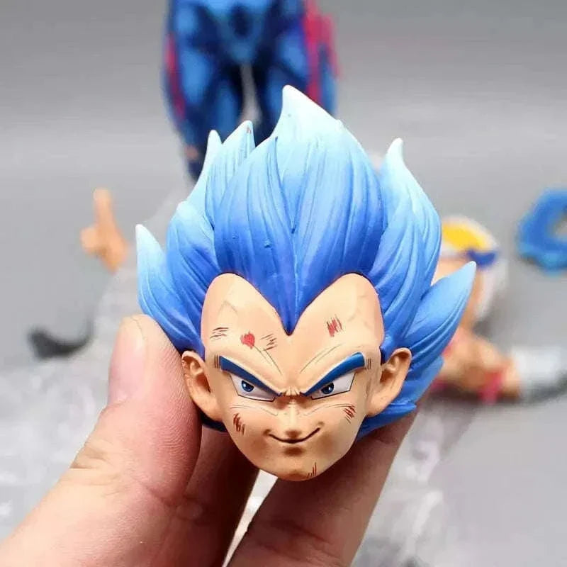 Vegeta Ultra Ego and Super Saiyan Blue Swappable Heads Anime Figure, Dragon Ball Z Action Figurines