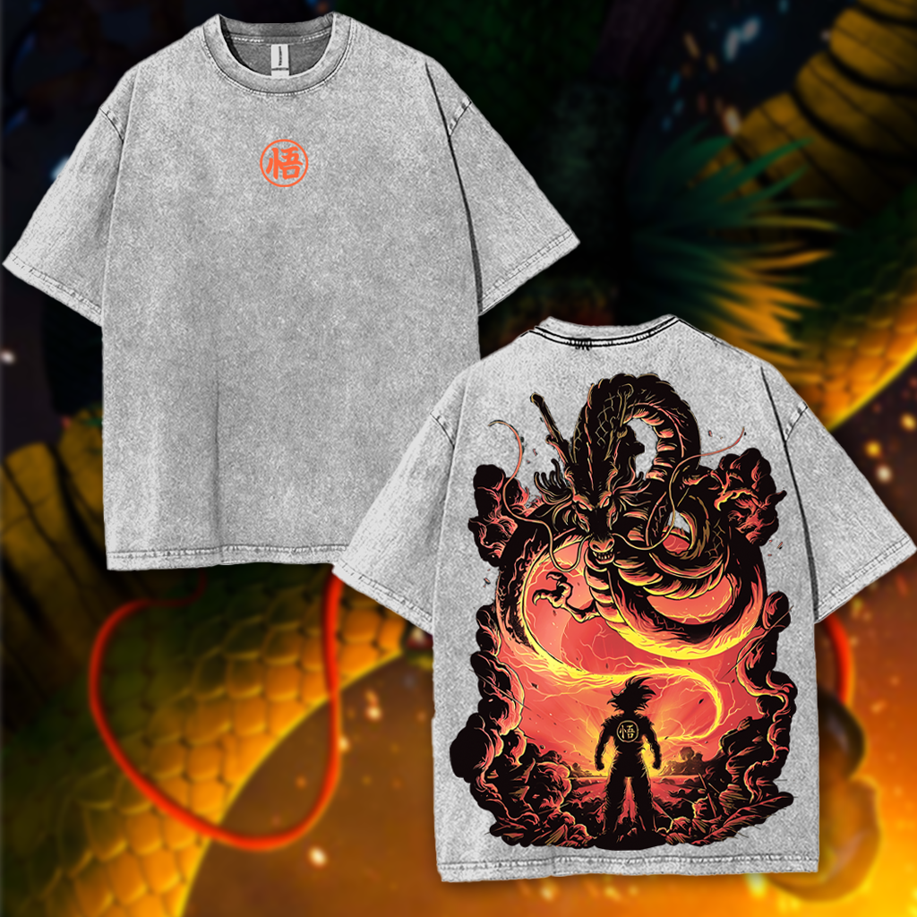 Shenron Dragon Ball Z Anime Washed Cotton T-shirt