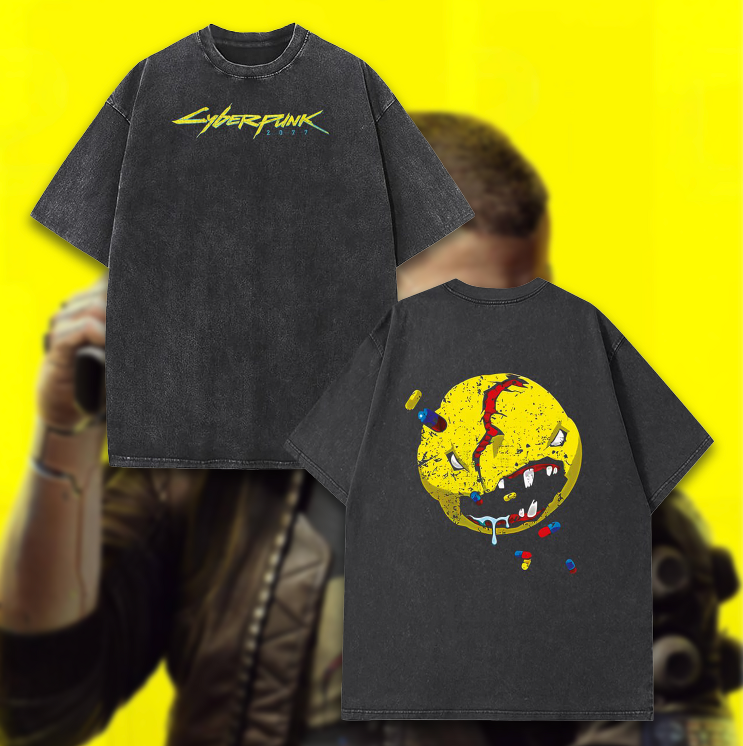 Cyberpunk 2077 V's favorite Oversized Unisex Washed T-shirt