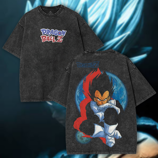Retro Limited Vegeta- Dragon Ball Z Anime Washed T-Shirt