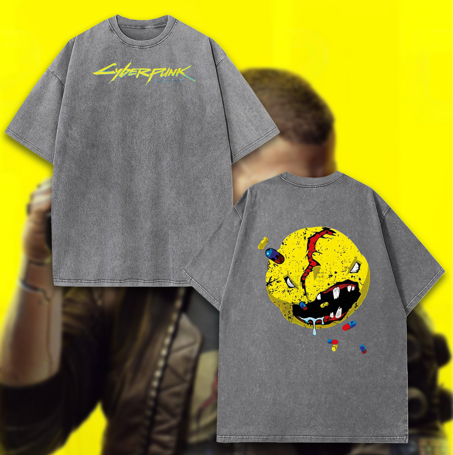 Cyberpunk 2077 V's favorite Oversized Unisex Washed T-shirt