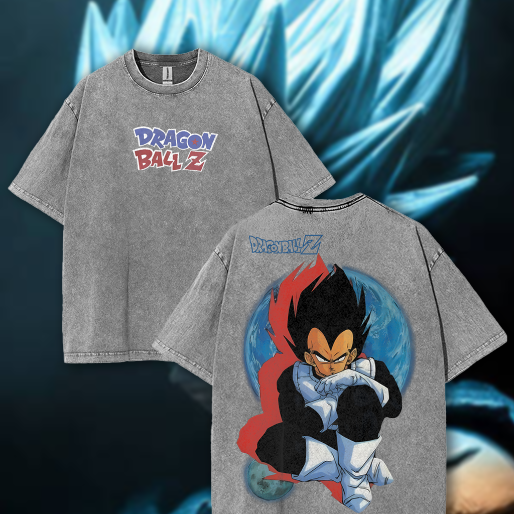 Retro Limited Vegeta- Dragon Ball Z Anime Washed T-Shirt
